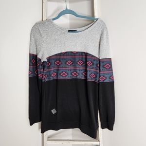 Simply Southern womens Medium boho western aztec pullover crewneck sweater